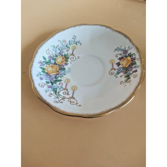 Vintage Queen Anne England Tea cup and saucer set Happy Anniversary - Picture 13 of 16